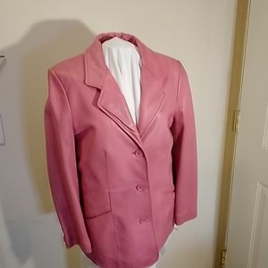 Mauve pink lamb skin coat